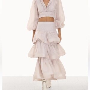 ZIMMERMANN BNWT Rhythmic Tiered Midi Skirt